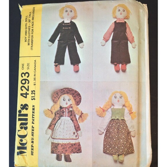 Vintage 1970s Doll and Doll Clothes Pattern - Picture 2 of 7